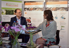 Bert van Tol and Ines van Marrewijk, both of Groen Agro Control, busy talking at the stand.                       